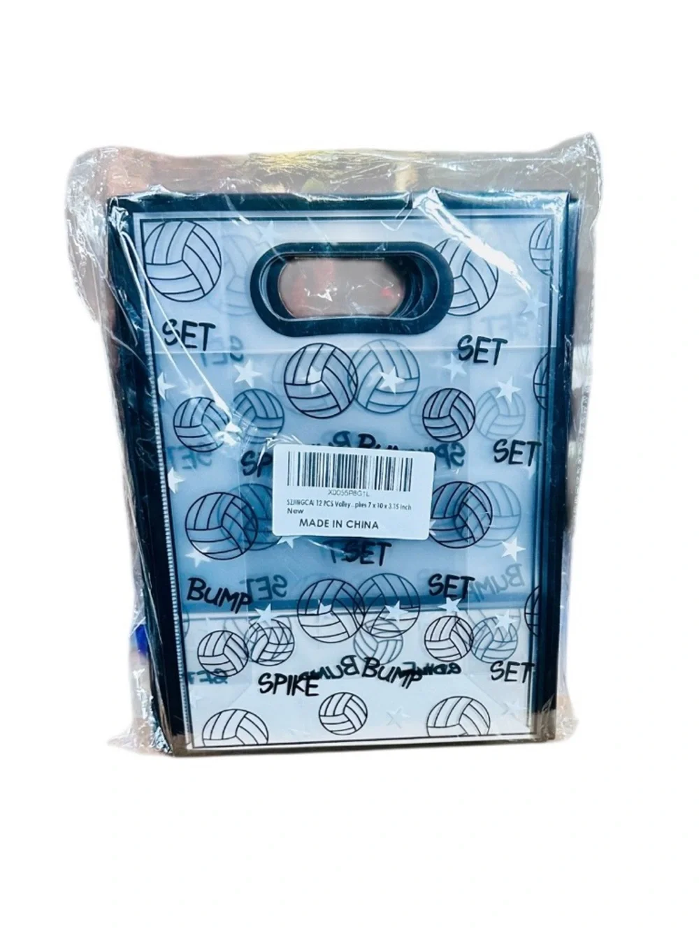 Volleyball Clear Goodie Bags with Black Ribbons